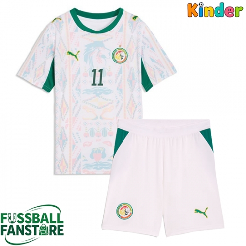 Senegal Nicolas Jackson #11 Replik Heimtrikot Kinder WM 2026 Kurzarm (+ Kurze Hosen)